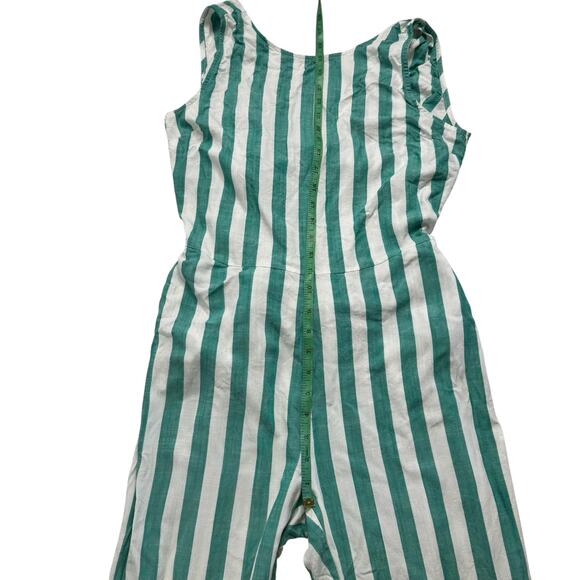 MARINE LAYER Eloise Jumpsuit in Green Lake/White Stripe Size Medium Women Tencel - Picture 10 of 11